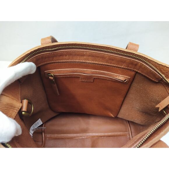 Madewell Brown Leather Double Handles Tote Bag - Picture 11 of 16